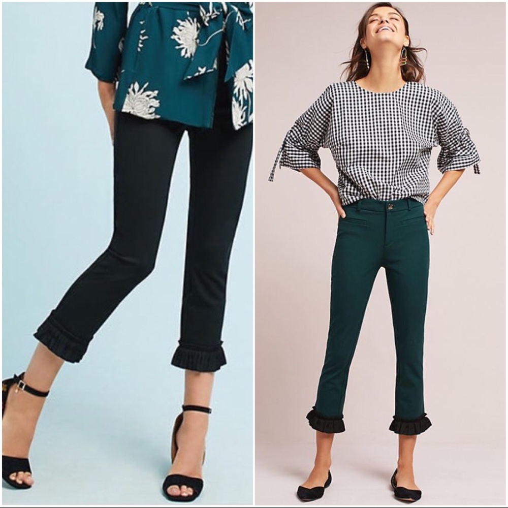 Anthropologie Ruffle Hem Pants